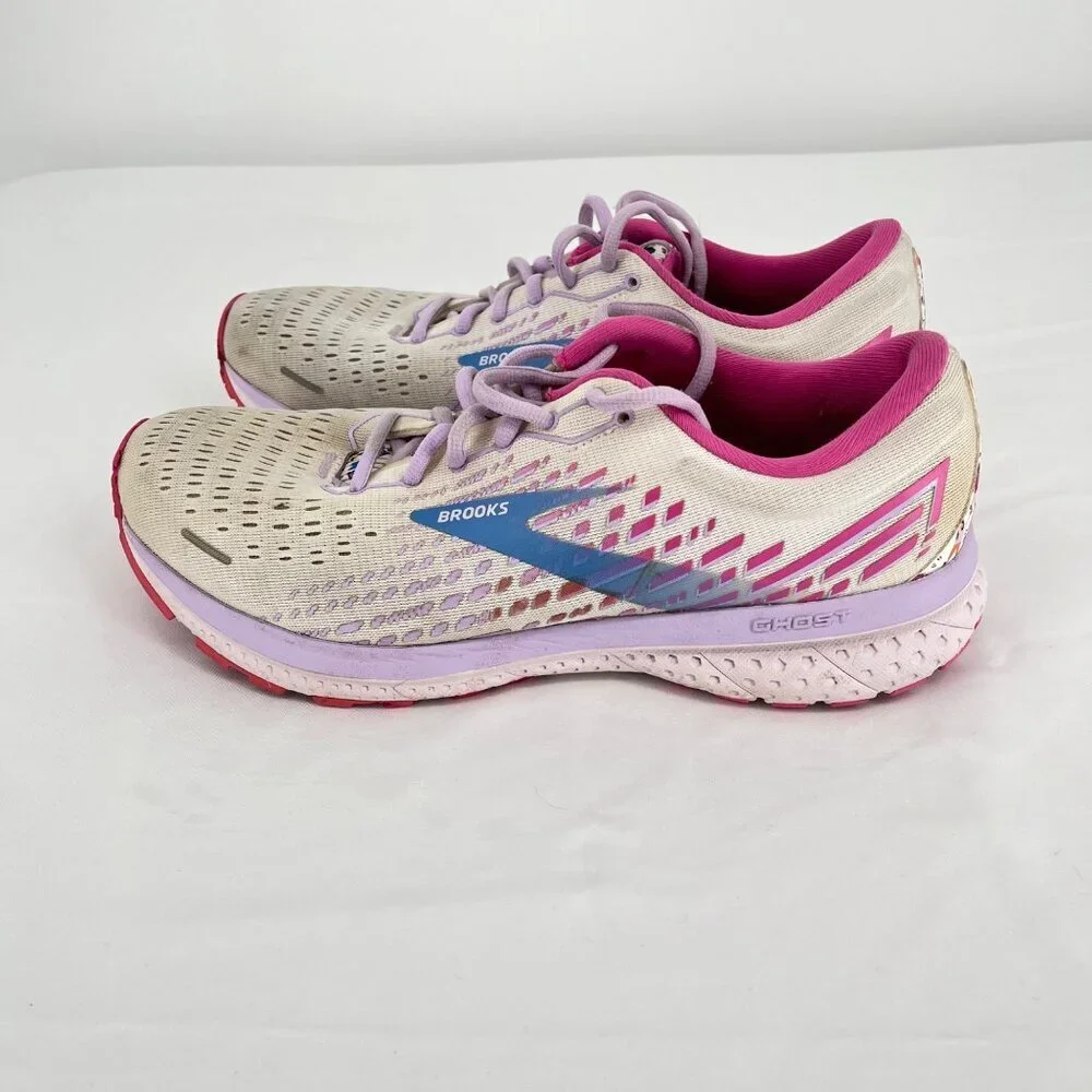 Brooks Ghost 13 Empower Her Collection White Lace Up Trail Running Shoes Size 11
